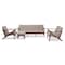 Baxton Studio Bianca Walnut Wood Light Grey Tufted Livingroom Sofa Set 140-7548-7549-7550-7551 - alternate 1